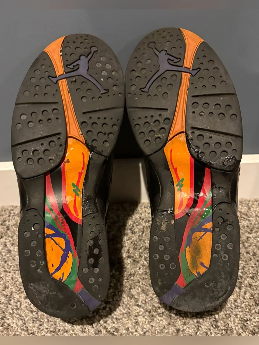 Air Jordan 8 Retro 'Tinker Air-Raid' Sneakers Size 10.5 Pre-owned High Tops Rare